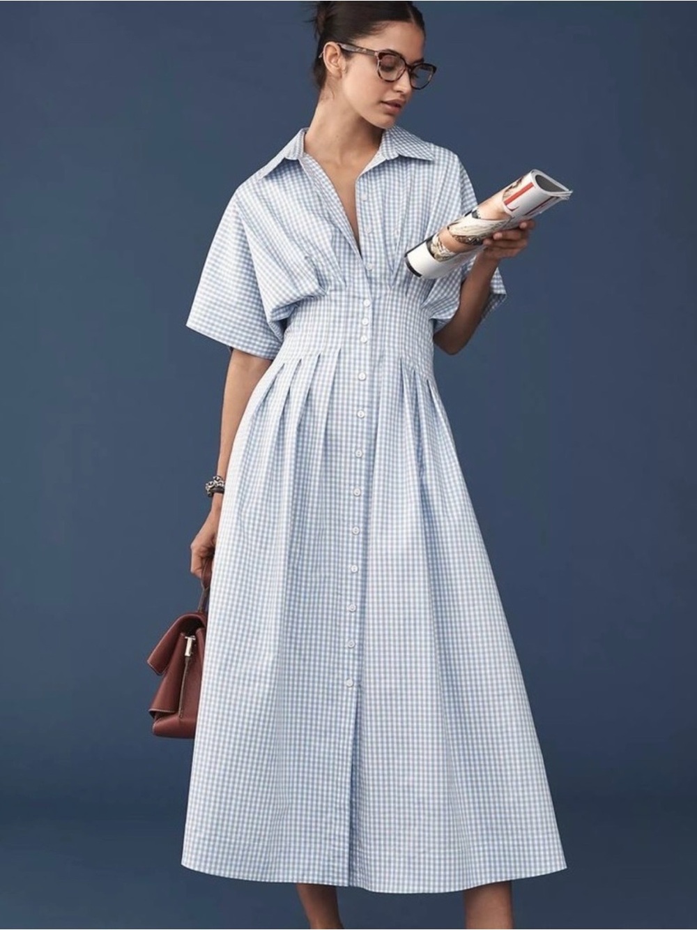 Anthropologie Exquise Tobie Shirt Dress Gingham